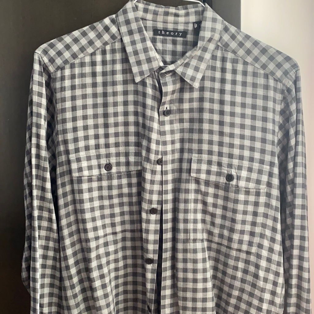 Theory Plaid Button Down